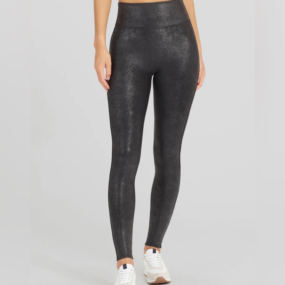 Spanx Faux Leather Matte Snake Leggings